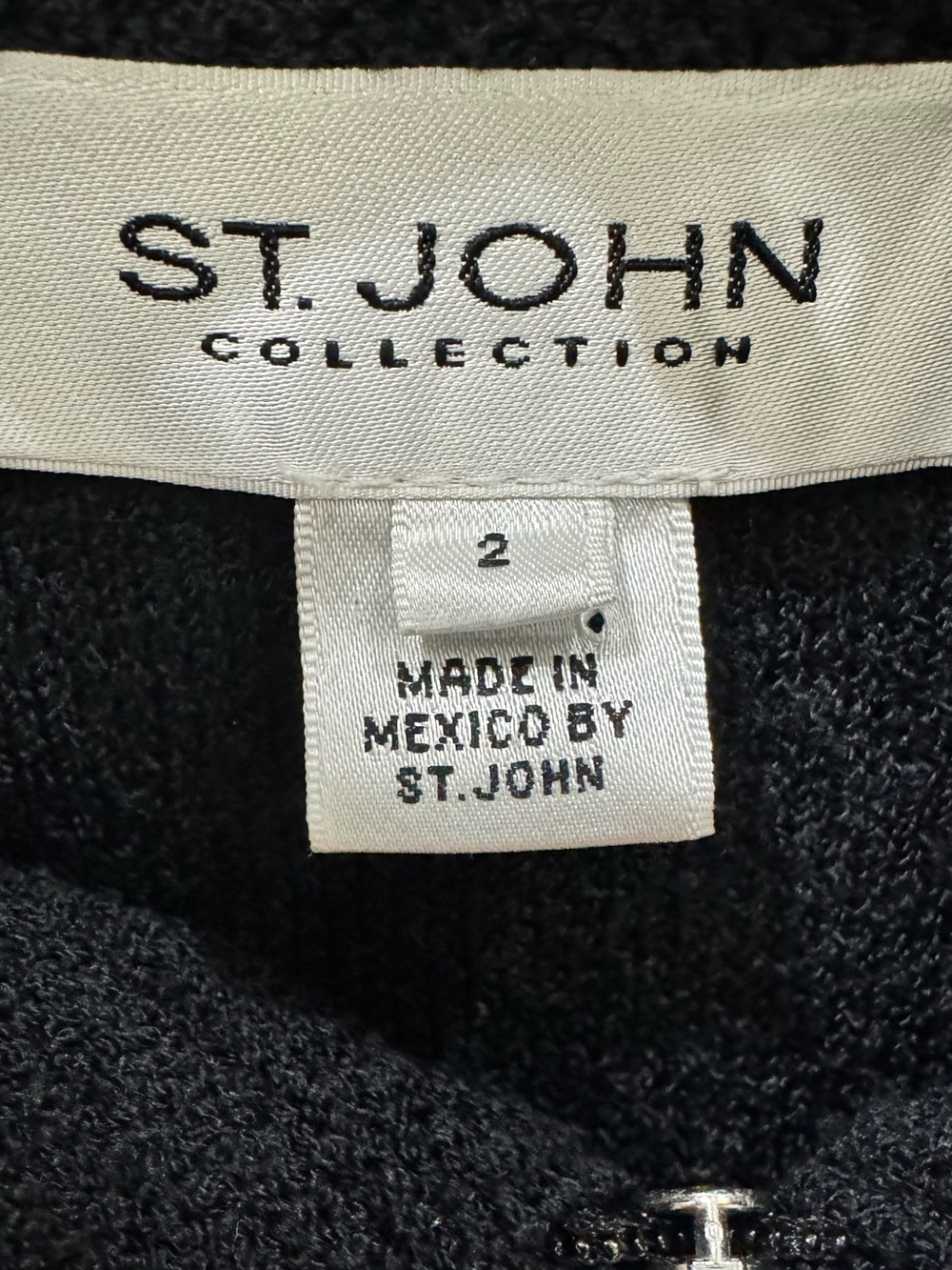 St John Collection Sweater Jacket Black Embellished Sz 2 - Picture 11 of 12